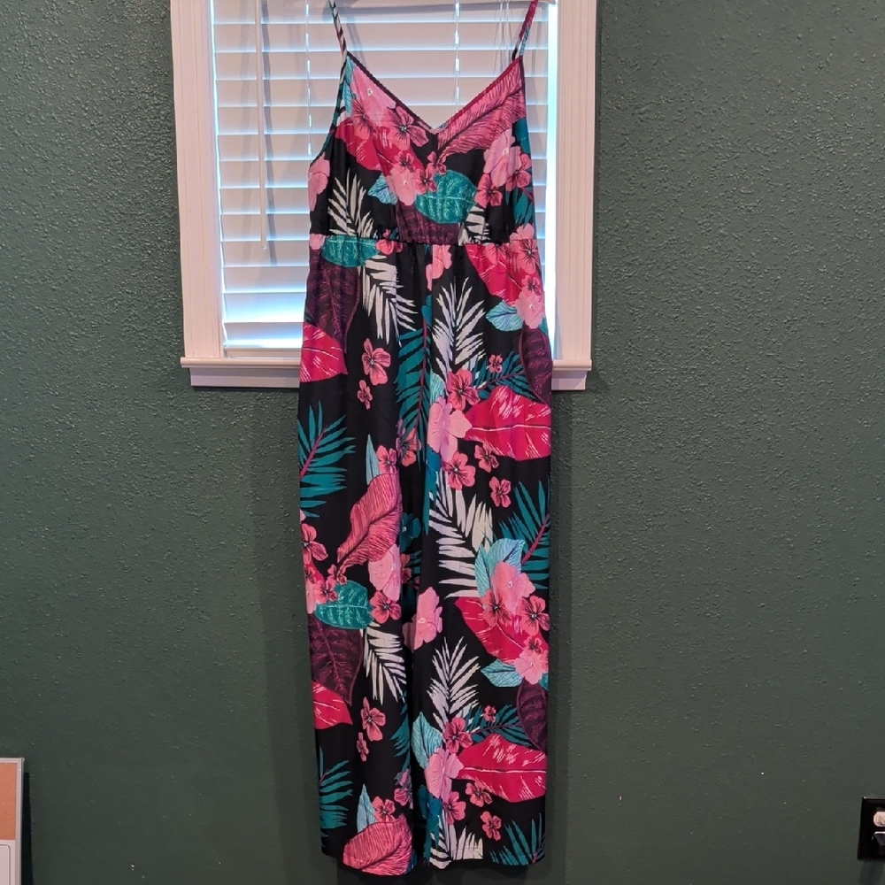 SHEIN Black Floral Jumpsuit